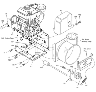 Frame Diagram and Parts List for 1695362-6240810X61 2007 Briggs and Stratton Snow Blower